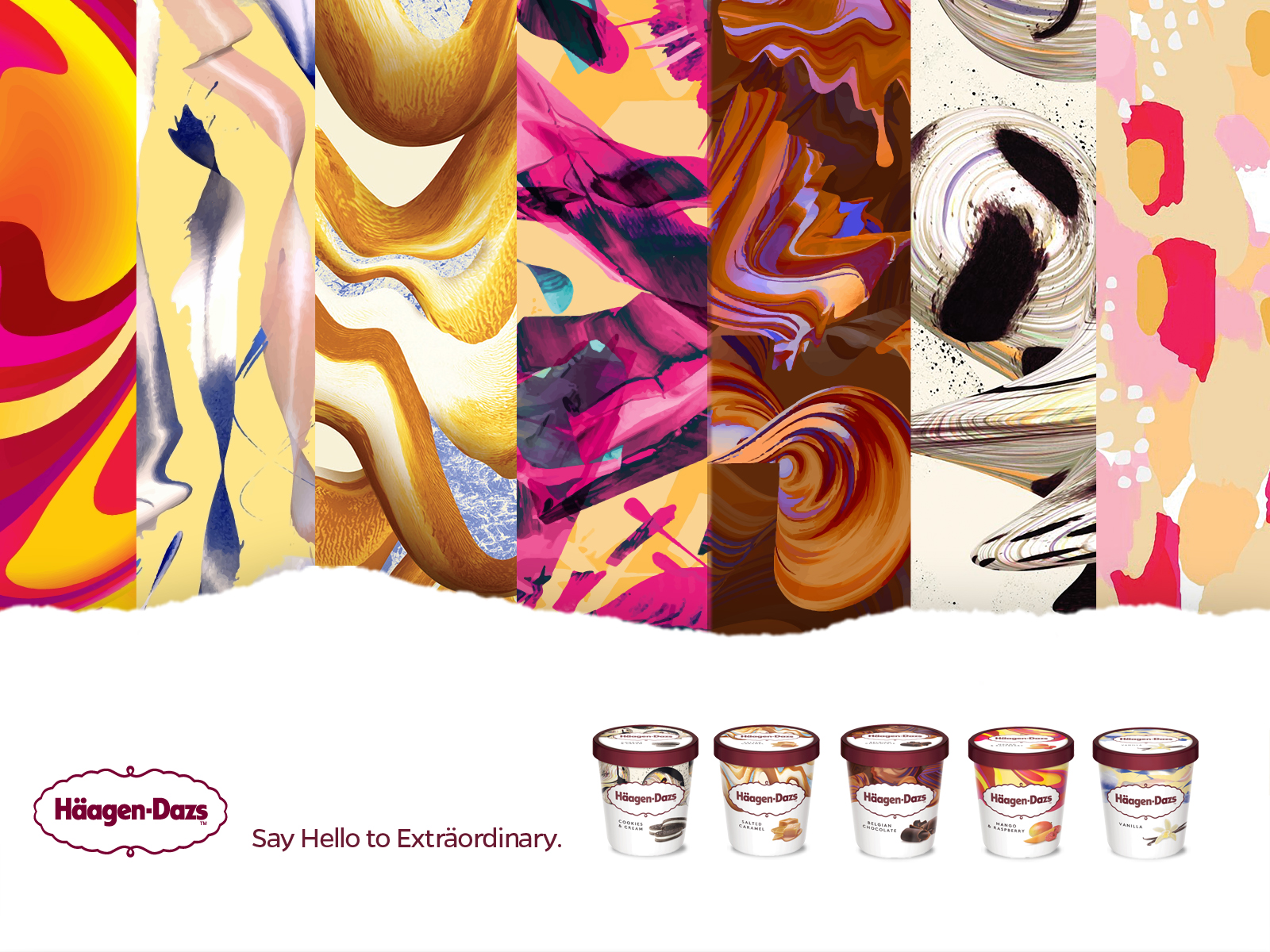 Häagen-Dazs își schimbă identitatea vizuală în colaborare cu artiști din toată lumea