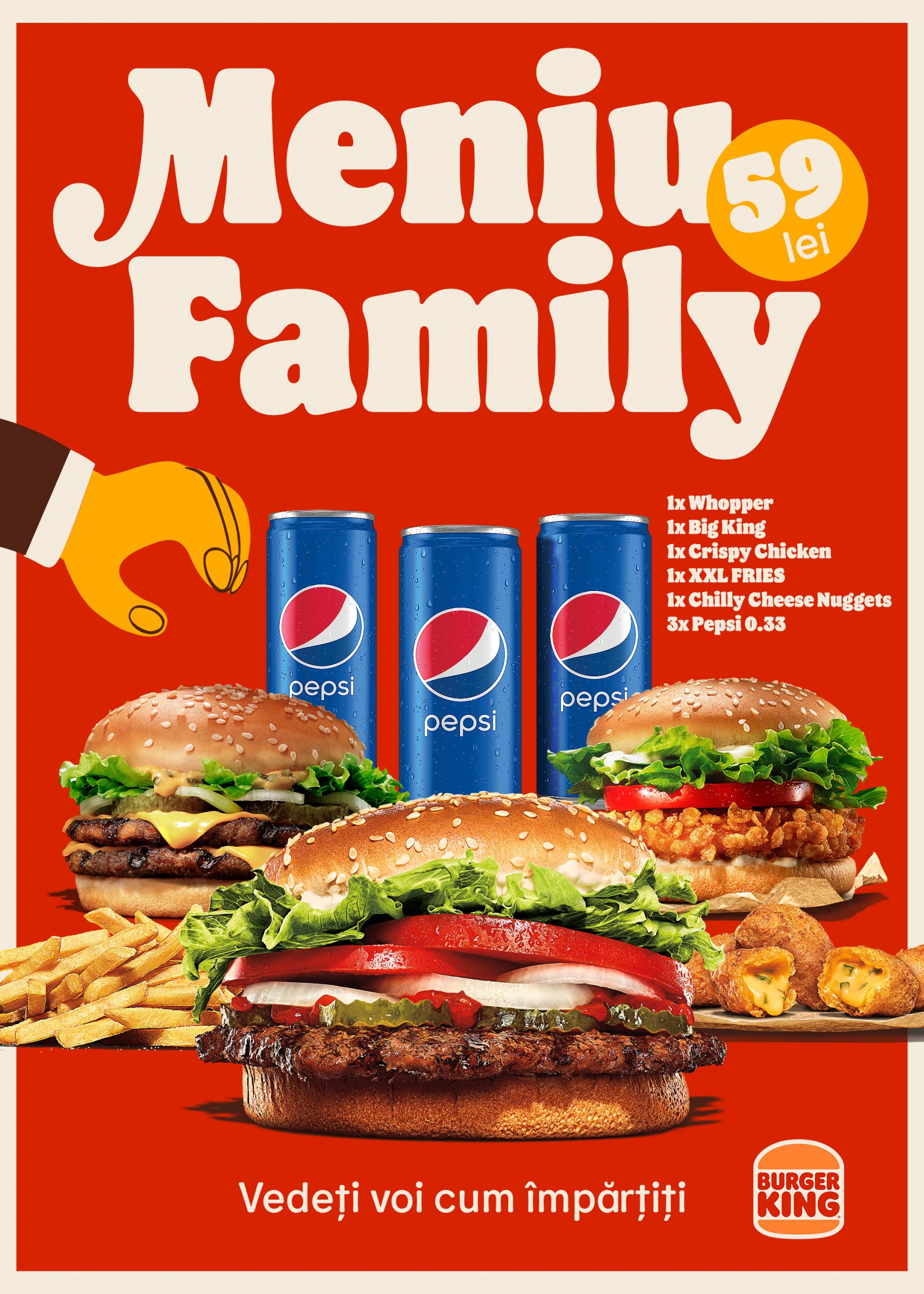 O nouă ofertă lansată de Burger King.  Meniul Family – oferta pentru toată familia, disponibilă exclusiv la delivery