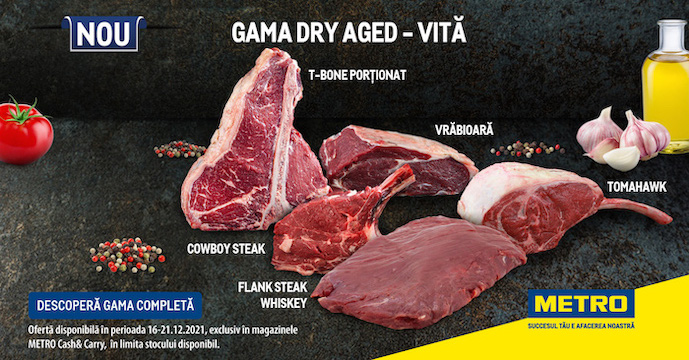 Gama de carne DRY AGED de la METRO, garanția gustului desăvârșit