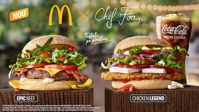 McDonald’s și Chef Foa lansează două noi vedete în meniul de primăvară Mec: burgerii premium Epic Beef și Chicken Legend
