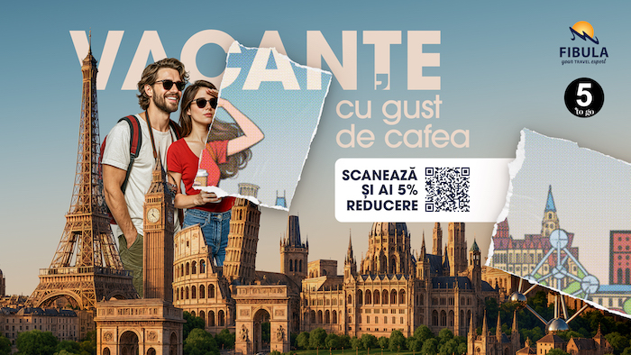 5 to go aduce vacanțe personalizate în peste 650 de cafenele din țară,  printr-un parteneriat cu Fibula Air Travel