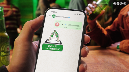 HEINEKEN® lansează în România o tehnologie inedită disponibilă pe WHATSAPP, care transformă mesajele vocale lungi în invitații de socializare la o bere